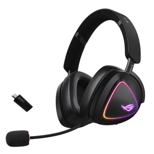 CSH Online Shop Asus ROG DELTA II Tri-Mode Wireless Gaming Headset, 2.4GHz/Btooth/3.5mm Jack, 50mm Titanium Drivers, DualFlow Audio, 110-Hour Battery, RGB ASUS