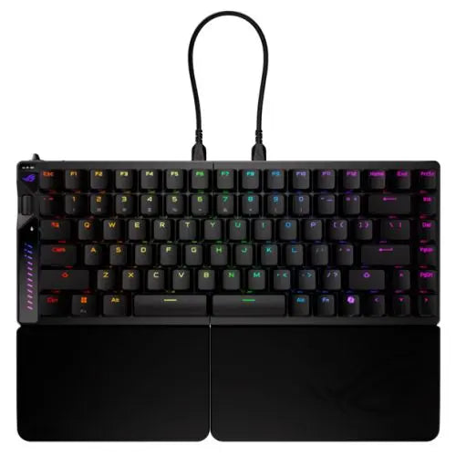 CSH Online Shop Asus ROG FALCATA Compact 75% Split RGB Gaming Keyboard, Wireless/Btooth/USB, Magnetic Switches, Rapid Trigger, Multi-Function Wheel, Black ASUS
