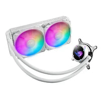 CSH Online Shop Asus ROG STRIX LC II 240 ARGB Liquid CPU Cooler, 240mm, 7th Gen Asetek Pump, 2 x ARGB PWM Fans & ARGB Pump Cover, White ASUS