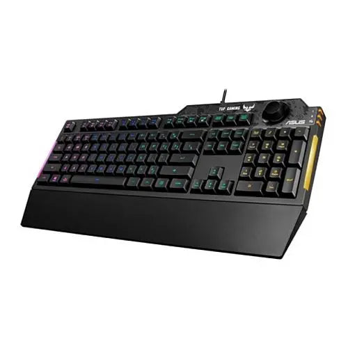 CSH Online Shop Asus TUF GAMING K1 RGB Keyboard with Volume Knob, 19-key Rollover, Side Light Bar & Armoury Crate, Spill Resistant, Detachable Wrist Rest ASUS