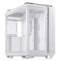 CSH Online Shop Asus TUF Gaming GT502 Case w/ Front & Side Glass Window, ATX, Dual Chamber, Modular Design, LED Control Button, USB-C, Carry Handles, White ASUS