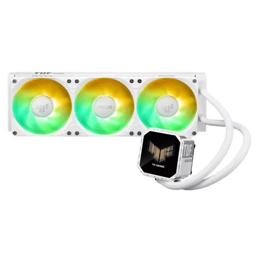 CSH Online Shop Asus TUF Gaming LC III 360 ARGB LCD White Edition Liquid CPU Cooler, 360mm Radiator, Customisable 2.8" LCD, 3x ARGB PWM Fans ASUS