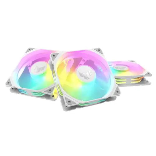 CSH Online Shop Asus TUF Gaming TR120 ARGB Reverse Blade 12cm PWM Case Fans (3 Pack), Hydraulic  Bearing, 28mm Frame, Double-layer LED Matrix Design, 2000 RPM, White ASUS