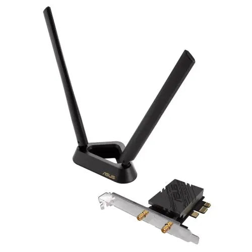 CSH Online Shop Asus (PCE-BE92BT) BE9400 Wi-Fi 7 Tri-Band PCI Express Adapter, Bluetooth 5.4, WPA3, External Base/Antennas ASUS