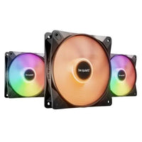 CSH Online Shop Be Quiet! (BL121) Light Wings LX 12cm PWM ARGB Case Fans (3 Pack), Rifle Bearing, Impeller w/ 16 LEDs, Daisy-Chain, Up to 1600 RPM, Black BEQUIET