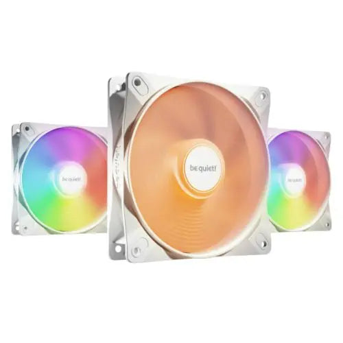 CSH Online Shop Be Quiet! (BL122) Light Wings LX 12cm PWM ARGB Case Fans (3 Pack), Rifle Bearing, Impeller w/ 16 LEDs, Daisy-Chain, Up to 1600 RPM, White BEQUIET