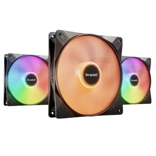 CSH Online Shop Be Quiet! (BL130) Light Wings LX 14cm PWM High-Speed ARGB Case Fans (3 Pack), Rifle Bearing, Impeller w/ 16 LEDs, Daisy-Chain, Up to 1800 RPM, Black BEQUIET