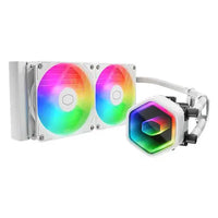CSH Online Shop Cooler Master MasterLiquid 240 Core II 240mm ARGB Liquid CPU Cooler, Dual Chamber Pump w/ Infinity Mirror, White COOLER MASTER