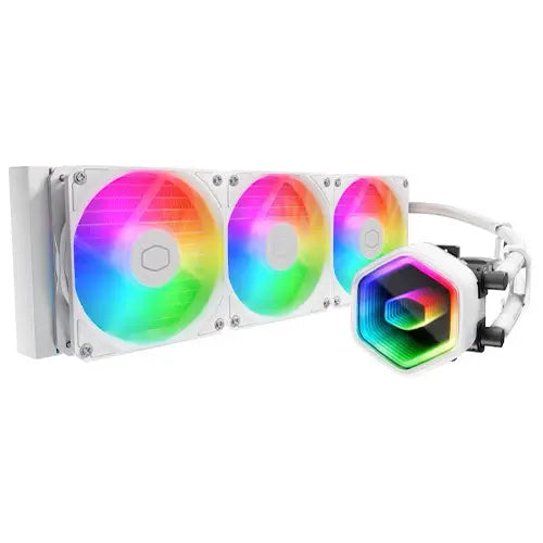 CSH Online Shop Cooler Master MasterLiquid 360 Core II 360mm ARGB Liquid CPU Cooler, Dual Chamber Pump w/ Infinity Mirror, White COOLER MASTER
