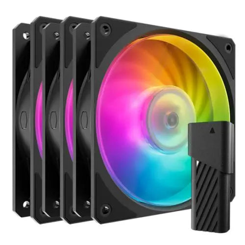 CSH Online Shop Cooler Master Mobius 120P ARGB PWM 12cm Case Fans (3-Pack), Ring Blade Design, 0-2400 RPM, Loop Dynamic Bearing, Black, ARGB Controller Included COOLER MASTER