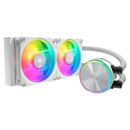 CSH Online Shop Cooler Master PL240 Flux ARGB 240mm Liquid CPU Cooler, 2x ARGB PWM Fans, RGB Pump Head, RGB Controller, White COOLER MASTER