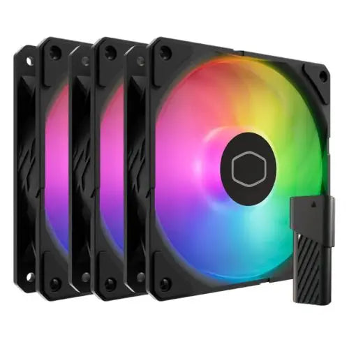 CSH Online Shop Cooler Master SickleFlow Edge 120 ARGB 12cm PWM Case Fans (3 Pack), Up to 2500 RPM, Loop Dynamic Bearing, LED Controller, Black COOLER MASTER