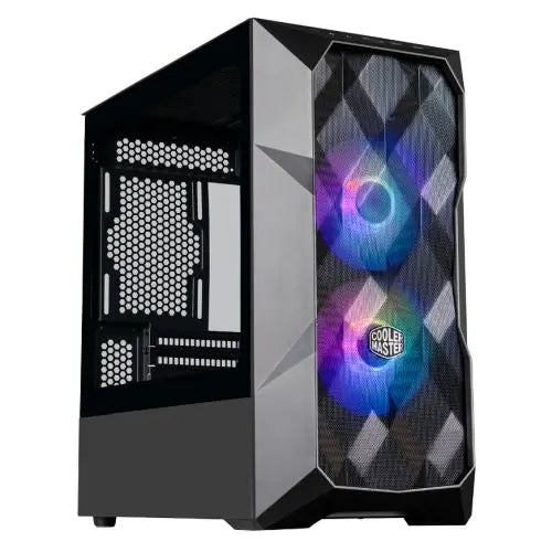 CSH Online Shop Cooler Master TD300 Mesh Gaming Case w/ Glass Side, Micro ATX, 2x ARGB Fans, ARGB/PWM Hub, 280mm Radiator Support, Black COOLER MASTER