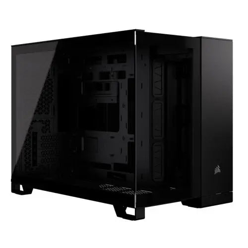 CSH Online Shop Corsair 2500X Dual Chamber Gaming Case w/ Glass Side & Front, Micro ATX, Mesh Panels, USB-C, Asus BTF Compatible, Black CORSAIR