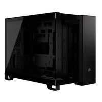 CSH Online Shop Corsair 2500X Dual Chamber Gaming Case w/ Glass Side & Front, Micro ATX, Mesh Panels, USB-C, Asus BTF Compatible, Black CORSAIR