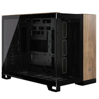 CSH Online Shop Corsair 2500X Dual Chamber Gaming Case w/ Glass Side & Front, Micro ATX, Mesh Panels, USB-C, Asus BTF Compatible, Black/Walnut Wood CORSAIR