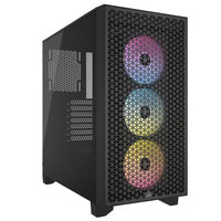 CSH Online Shop Corsair 3000D RGB Airflow Gaming Case w/ Glass Window, ATX, 3x AR120 RGB Fans, GPU Cooling, 4-Slot GPU Support, High-Airflow Front, Black CORSAIR