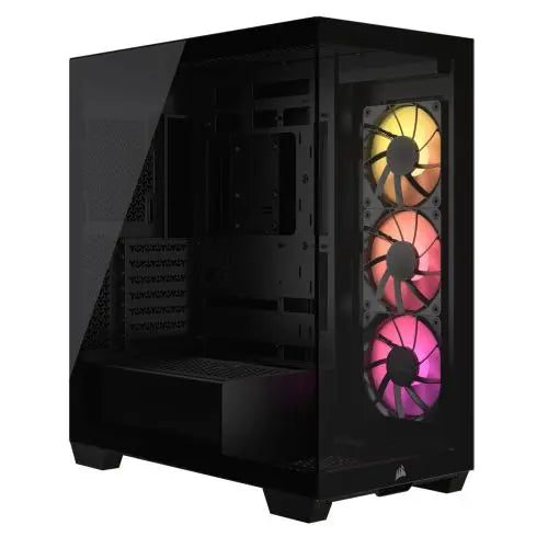 CSH Online Shop Corsair 3500X ARGB Gaming Case w/ Glass Side & Front, E-ATX, 3x ARGB Fans, USB-C, Asus BTF Compatible, Black CORSAIR