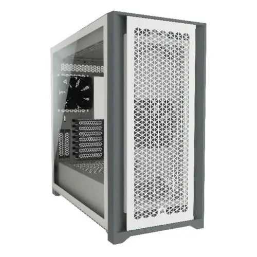 CSH Online Shop Corsair 5000D Airflow Gaming Case w/ Glass Window, E-ATX, 2 x AirGuide Fans, High-Airflow Front Panel, USB-C, White CORSAIR