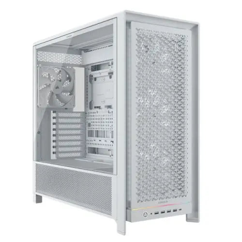 CSH Online Shop Corsair FRAME 5000D RS Modular Gaming Case w/ Glass Side, E-ATX, 4x PWM Fans, InfiniRail Fan Mounting, USB-C, ARGB Strip, Asus BTF Compatible, White CORSAIR