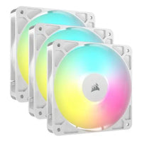 CSH Online Shop Corsair RS120 ARGB PWM 12cm Case Fans (3 Pack), Magnetic Dome Bearing, Daisy-Chain 4-Pin, 2100 RPM, AirGuide Tech, White CORSAIR