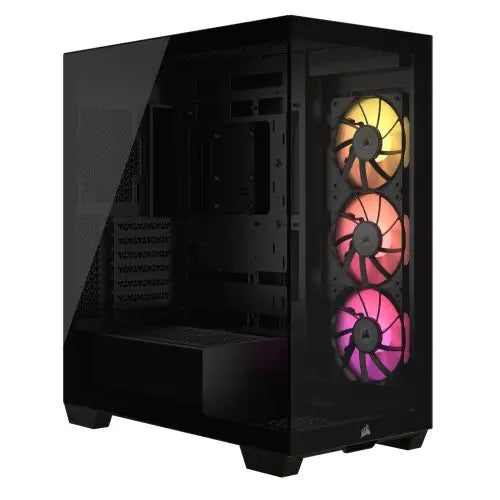 CSH Online Shop Corsair iCUE LINK 3500X RGB Gaming Case w/ Glass Side & Front, E-ATX, 3x RGB Fans & iCUE LINK Hub, USB-C, Asus BTF Compatible, Black CORSAIR