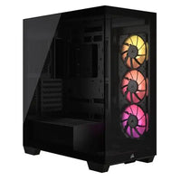 CSH Online Shop Corsair iCUE LINK 3500X RGB Gaming Case w/ Glass Side & Front, E-ATX, 3x RGB Fans & iCUE LINK Hub, USB-C, Asus BTF Compatible, Black CORSAIR