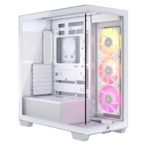 CSH Online Shop Corsair iCUE LINK 3500X RGB Gaming Case w/ Glass Side & Front, E-ATX, 3x RGB Fans & iCUE LINK Hub, USB-C, Asus BTF Compatible, White CORSAIR