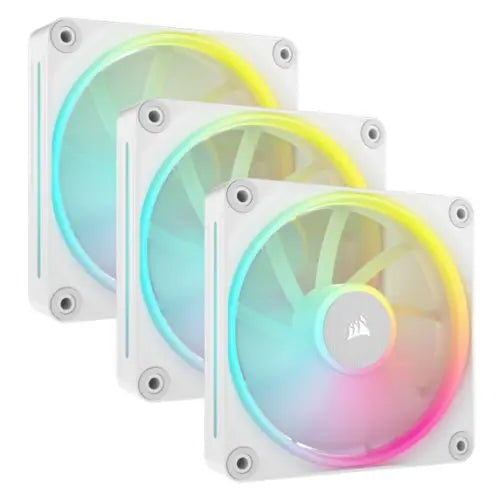 CSH Online Shop Corsair iCUE LINK LX120 12cm PWM RGB Case Fans (3-Pack), 18 RGB LEDs, Magnetic Dome Bearing, 2400 RPM, iCUE LINK Hub Included, White CORSAIR