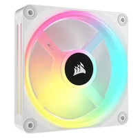 CSH Online Shop Corsair iCUE LINK QX120 12cm PWM RGB Case Fan, 34 RGB LEDs, Magnetic Dome Bearing, 2400 RPM, White, Single Fan Expansion Kit CORSAIR
