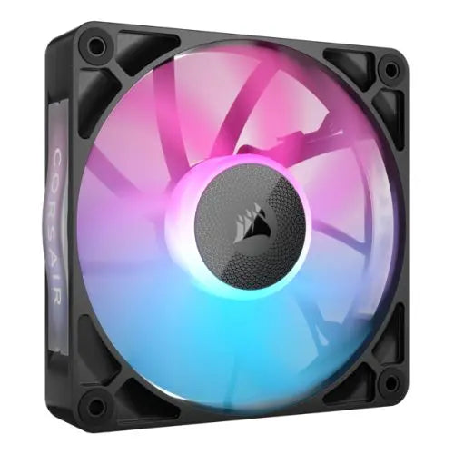 CSH Online Shop Corsair iCUE LINK RX120 RGB 12cm PWM Case Fan, 8 ARGB LEDs, Magnetic Dome Bearing, 2100 RPM, Black, Single Fan Expansion Kit CORSAIR