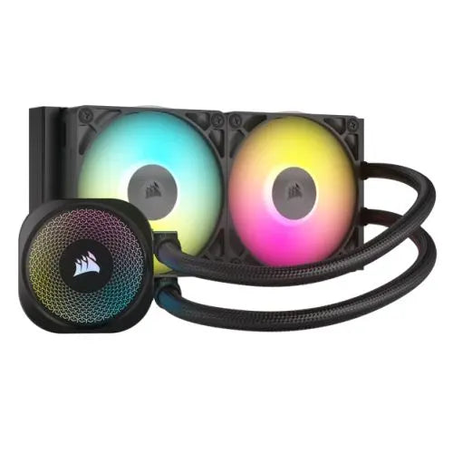 CSH Online Shop Corsair iCUE LINK TITAN 240 RX RGB Liquid CPU Cooler, RX120 RGB Magnetic Dome Fans, 20 LED Pump Head, iCUE LINK Hub Included, Black CORSAIR