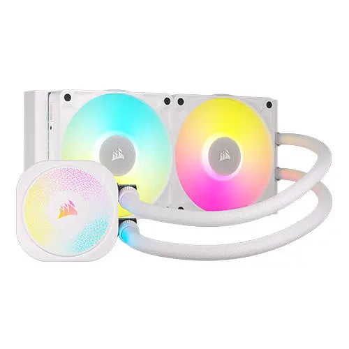 CSH Online Shop Corsair iCUE LINK TITAN 240 RX RGB Liquid CPU Cooler, RX120 RGB Magnetic Dome Fans, 20 LED Pump Head, iCUE LINK Hub Included, White CORSAIR