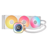 CSH Online Shop Corsair iCUE LINK TITAN 360 RX LCD RGB Liquid CPU Cooler, RX120 RGB Magnetic Dome Fans, Personalised LCD Screen, iCUE LINK Hub Included, White CORSAIR