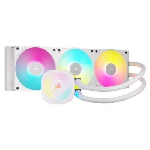 CSH Online Shop Corsair iCUE LINK TITAN 360 RX RGB Liquid CPU Cooler, RX120 RGB Magnetic Dome Fans, 20 LED Pump Head, iCUE LINK Hub Included, White CORSAIR