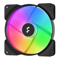 CSH Online Shop Fractal Design Aspect 14 14cm RGB PWM Case Fan, Rifle Bearing, Supports Chaining, Aerodynamic Stator Struts, 500-1700 RPM, Black Frame FRACTAL