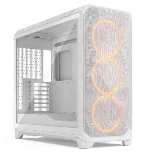 CSH Online Shop Fractal Design Meshify 3 XL (White RGB TG Clear) Case w/ Clear Window, E-ATX, Mesh Front, 3x RGB Fans, USB-C 20Gbps FRACTAL