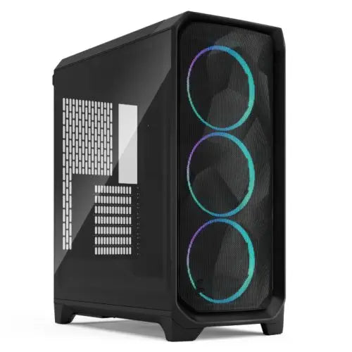 CSH Online Shop Fractal Design Meshify 3 (Black RGB TG Light) Gaming Case w/ Light Tint Window, E-ATX, Mesh Front, 3x RGB Fans, USB-C 20Gbps FRACTAL