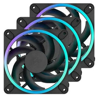 CSH Online Shop Fractal Design Momentum 12 ARGB 12cm PWM Case Fans (3-Pack), 16 LEDs, FDB Bearing, 350-2200 RPM, 8-pin Connector, Black FRACTAL