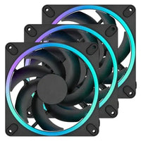 CSH Online Shop Fractal Design Momentum 14 ARGB 14cm PWM Case Fans (3-Pack), 20 LEDs, FDB Bearing, 350-1800RPM, 8-pin Connector, Black FRACTAL
