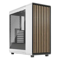 CSH Online Shop Fractal Design North Chalk White (TG Clear) Case w/ Clear Glass Window, ATX, 2 Fans, USB-C, Oak Front FRACTAL