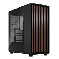CSH Online Shop Fractal Design North Charcoal Black (TG Dark) Case w/ Dark Tint Glass Window, ATX, 2 Fans, USB-C, Walnut Front FRACTAL