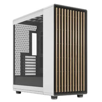 CSH Online Shop Fractal Design North XL RC Chalk White (TG Clear) Case w/ Clear Glass Window, ATX, 3 PWM Fans, USB-C, Oak Front, Reverse Connector/Asus BTF Compatible FRACTAL