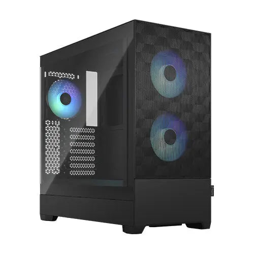 CSH Online Shop Fractal Design Pop Air RGB (Black TG) Gaming Case w/ Clear Glass Window, ATX, Hexagonal Mesh Front, 3 RGB Fans & ARGB Controller FRACTAL