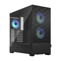 CSH Online Shop Fractal Design Pop Air RGB (Black TG) Gaming Case w/ Clear Glass Window, ATX, Hexagonal Mesh Front, 3 RGB Fans & ARGB Controller FRACTAL