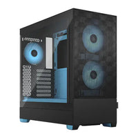 CSH Online Shop Fractal Design Pop Air RGB (Cyan Core TG) Gaming Case w/ Clear Glass Window, ATX, Hexagonal Mesh Front, Cyan Interior/Accents, 3 RGB Fans & ARGB Controller FRACTAL
