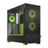 CSH Online Shop Fractal Design Pop Air RGB (Green Core TG) Gaming Case w/ Clear Glass Window, ATX, Hexagonal Mesh Front, Green Interior/Accents, 3 RGB Fans & ARGB Controller FRACTAL