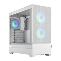 CSH Online Shop Fractal Design Pop Air RGB (White TG) Gaming Case w/ Clear Glass Window, ATX, Hexagonal Mesh Front, 3 RGB Fans & ARGB Controller FRACTAL