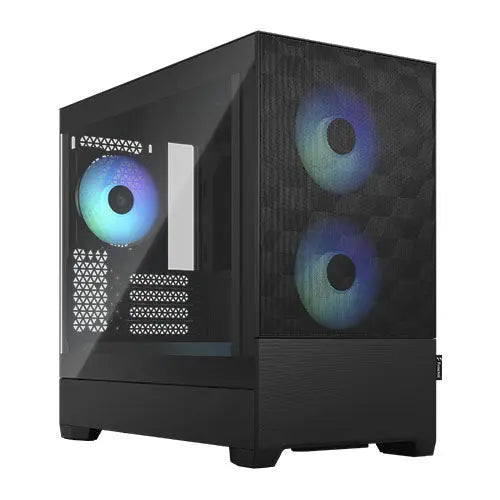 CSH Online Shop Fractal Design Pop Mini Air RGB (Black TG) Gaming Case w/ Clear Glass Window, Micro ATX, Hexagonal Mesh Front, 3 RGB Fans & ARGB Controller FRACTAL