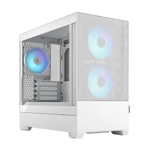 CSH Online Shop Fractal Design Pop Mini Air RGB (White TG) Gaming Case w/ Clear Glass Window, Micro ATX, Hexagonal Mesh Front, 3 RGB Fans & ARGB Controller FRACTAL